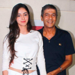 Indian Actress Ananya Pandey With Dad Chunky Pandey