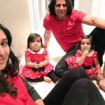 Karanvir Bohra With Wife And Little Twins Daughters