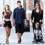 Christian Bale With His Wife, Son And Daughter