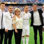 Eden Hazard With His Parents And Brothers