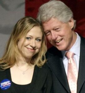 Chelsea Clinton with her father Bill Clinton