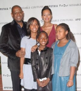 Forest Whitaker with wife and children