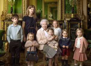 Queen Elizabeth II with her great grand children