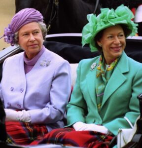 Queen Elizabeth II with her sister Margaret