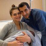 Henrikh Mkhitaryan With His Wife And Newborn Son