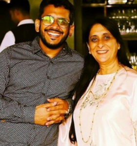 Aman Gupta with his mother