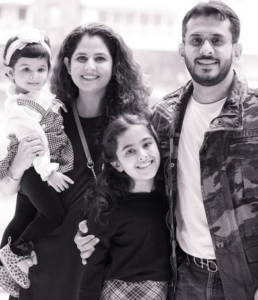 Aman Gupta with his wife & children