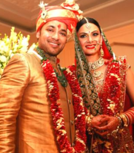 Anupam Mittal & his wife on their wedding day