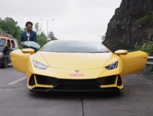 Anupam Mittal with his Lamborghini