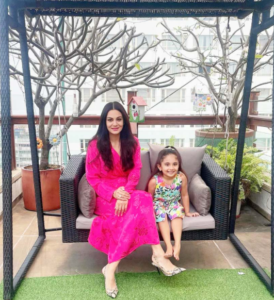 Anupam Mittal's wife & daughter in their terrace garden