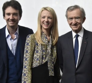 Bernard Arnault with son Antoine Arnault & daughter Delphine Arnault