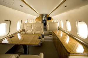 Bombardier BD 700 private jet interior