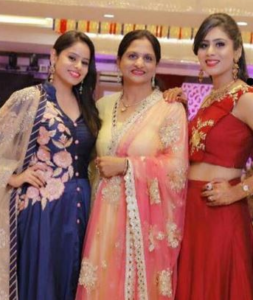 Ghazal Alagh with mother & sister