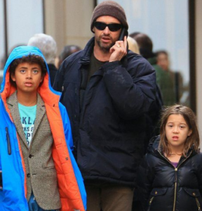 Hugh Jackman with son Oscar & daughter Ava