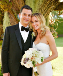 Jimmy Kimmel with wife Molly McNearney at their wedding