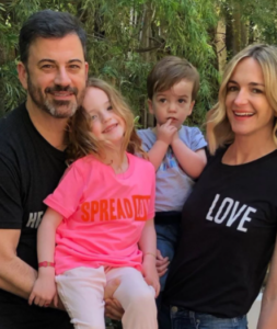 Jimmy Kimmel with wife Molly, son Billy & daughter Jane.