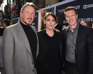 Larry Ellison with daughter Megan Ellison and son David Ellison