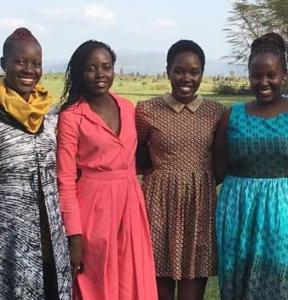 Lupita Nyong'o with her sisters