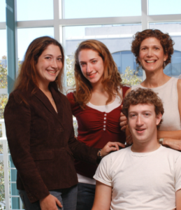 Mark Zuckerberg with mother & sisters Randi and Arielle