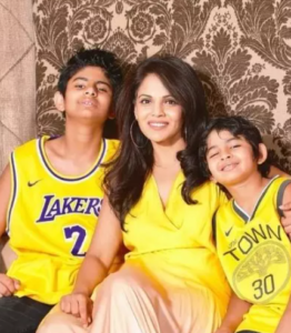 Namita Thapar with her children