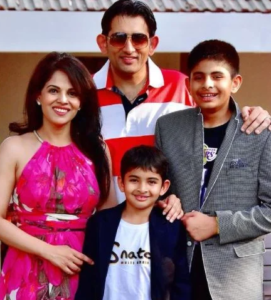 Namita Thapar with husband & children