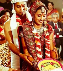 Vineeta Singh with her husband at their wedding