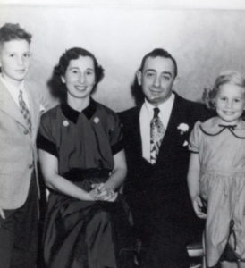 Michael Bloomberg with mother, father & sister