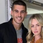 Conor Coady with his wife