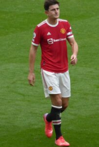 Harry Maguire playing for Manchester United