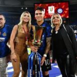 Lautaro Martinez With His Parents And Girlfriend