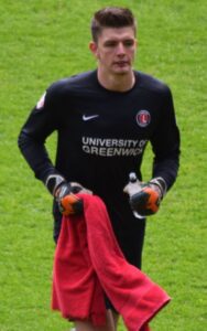 Nick Pope playing for Charlton Athletic