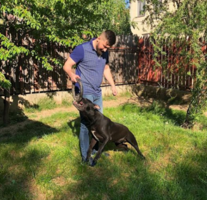 Tudor Turiceanu with his dog