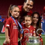 Virgil van Dijk With His Wife And Daughters