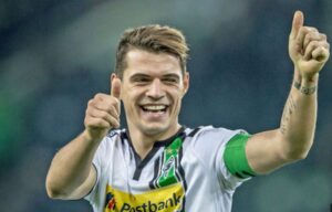 Granit Xhaka playing for Borussia Monchengladbach