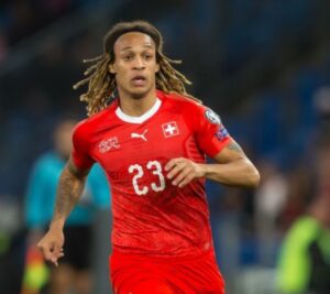 Kevin Mbabu in action for Switzerland