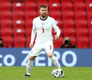 Luke Shaw playing for England