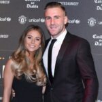 Luke Shaw with his girlfriend Anouska Santos.