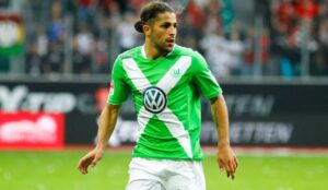 Ricardo Rodriguez in a match against Leverkusen for Wolfsburg