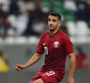 Abdullah Al-Ahrak playing for Qatar