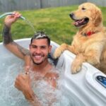 Bruno Guimaraes With His Pet Dog