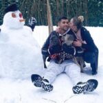 Cristian Romero With His Wife And Pet