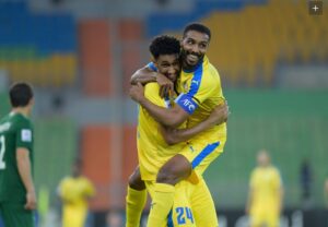 Homam Ahmed celebrating Al-Gharafa's win