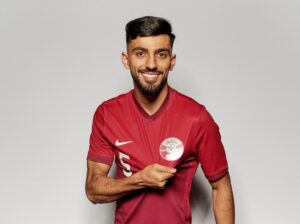 Tarek Salman in Qatar's jersey