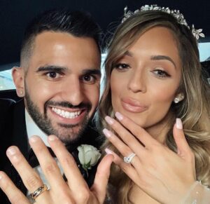 Aziz Behich With His Wife On Marriage Day