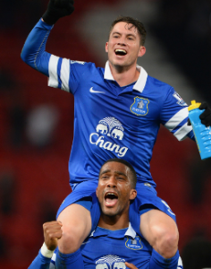 Bryan Oviedo playing for Everton