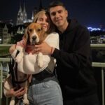 Exequiel Palacios With His Girlfriend And Pet