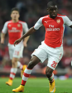 Joel Campbell playing for Arsenal