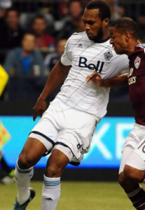 Kendall Waston playing for Vancouver Whitecaps FC