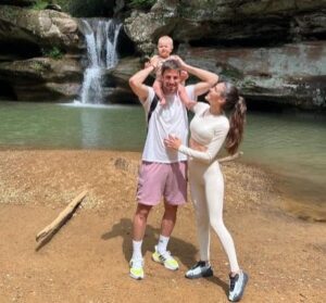 Milos Degenek With His Wife And Daughter