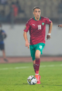 Sofian Chakla playing for Morocco